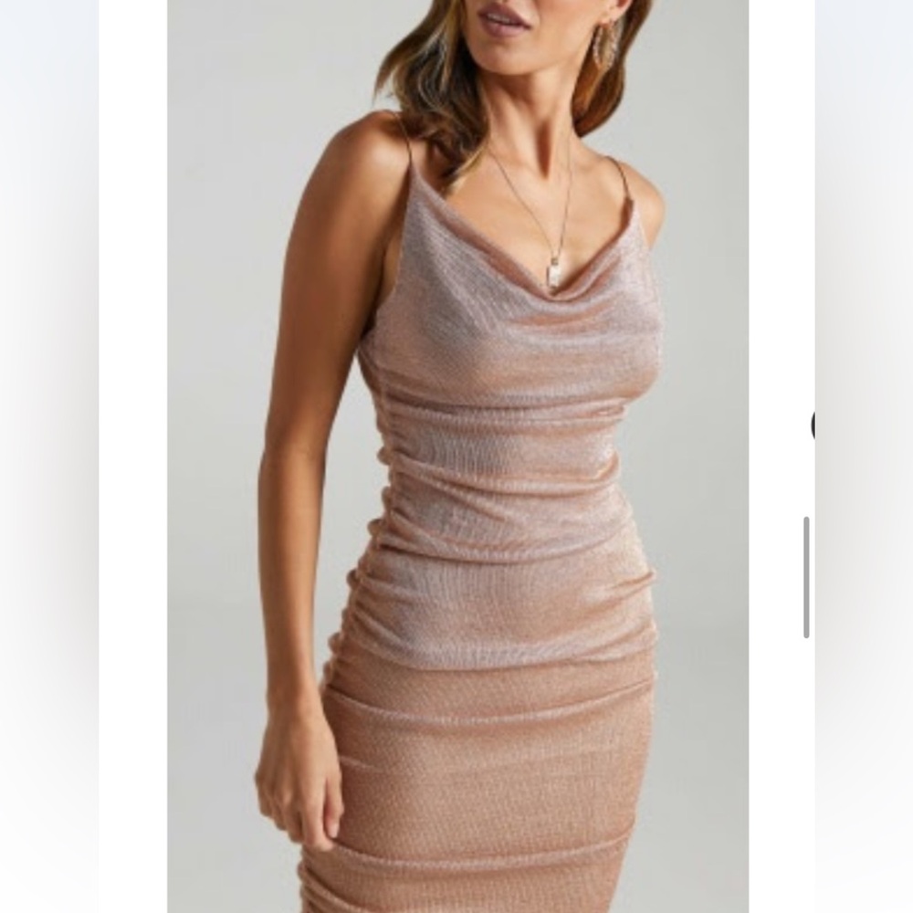 Showpo Tan Backless Dress